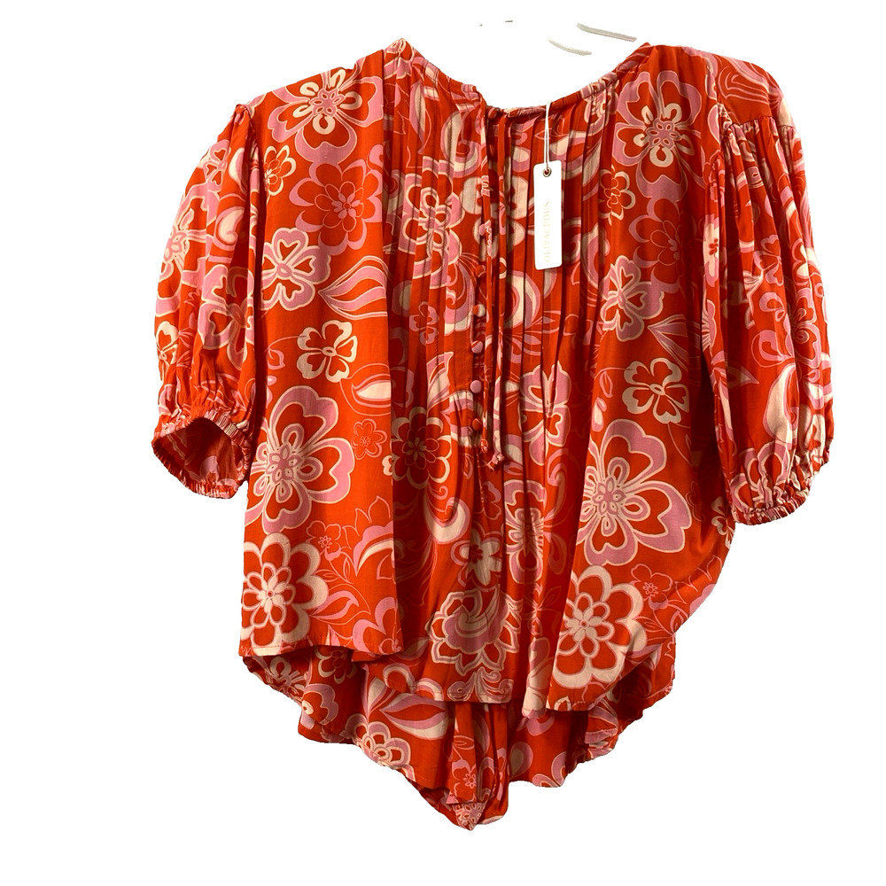 Olivaceous Shorts Outfit Womens‎ Medium Orange Pink Cream Tropical Beachcore